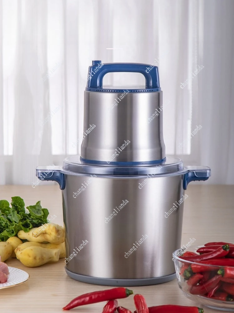 For Commercial  Meat Grinder 1200W High-power Minced Meat Blender Home Electric Stainless Steel Pepper Garlic Crusher Device