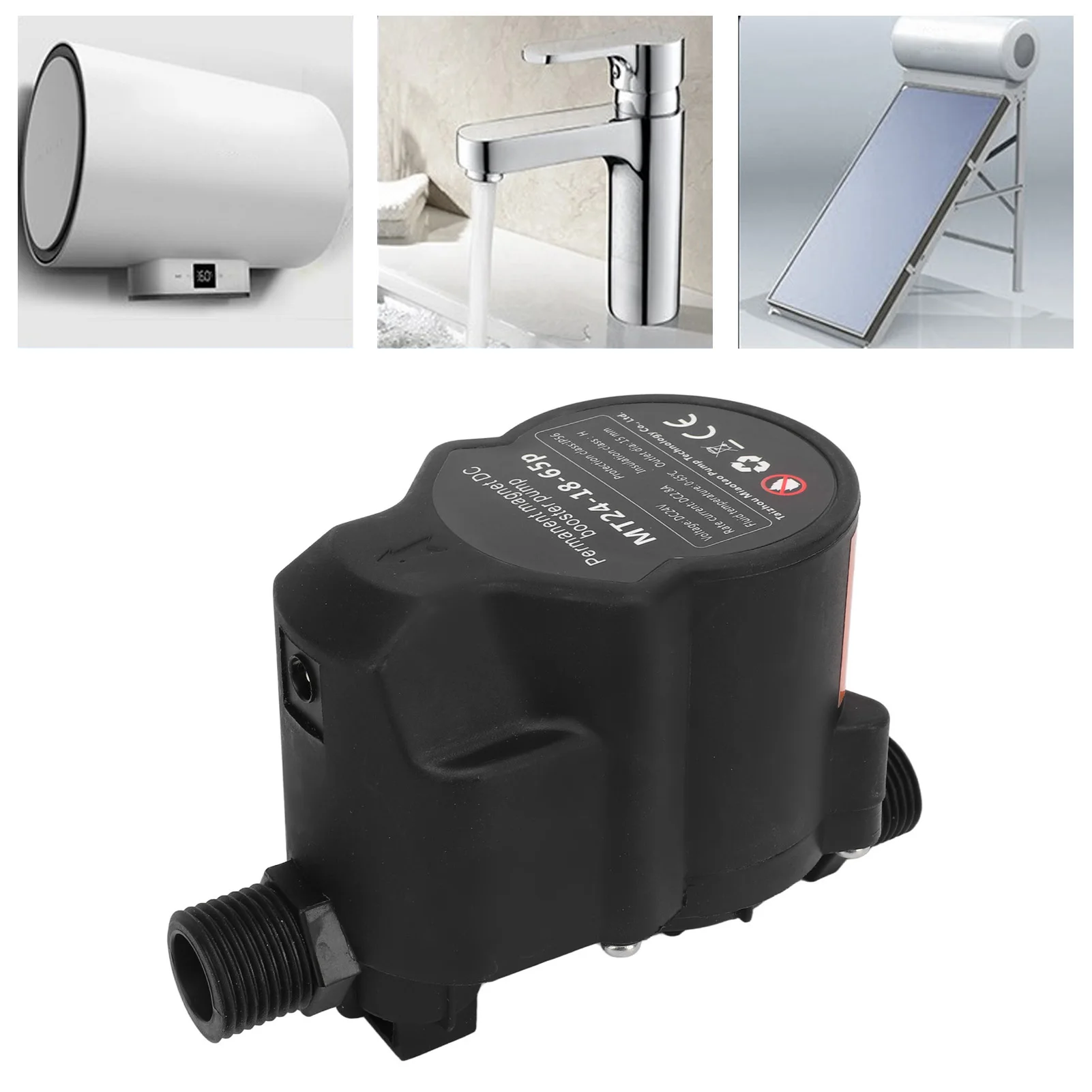 

Water Pressure Booster Pump Automatic Induction Low Noise Shower Boosting Pump Intelligent Protection for Bathroom DC 24V