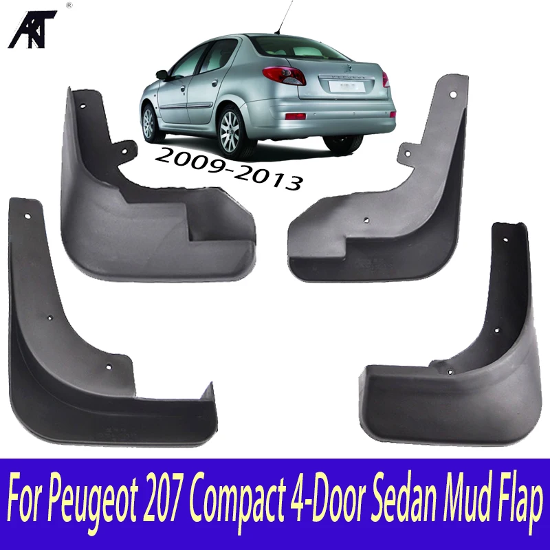 Mudguard Fender For Peugeot 207 Compact 4-Door Sedan 2009-2013 Car Mud Flaps Mudflaps Splash Guards Mud Flap 2010 2011 2012