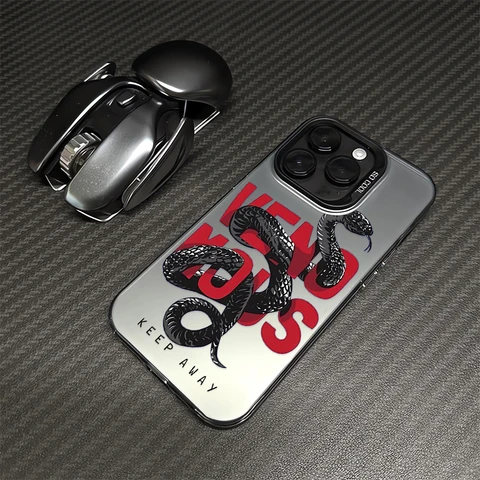 Чехол для телефона «Змея» Venomous для iPhone 17, 16, 15, 14 Plus, 13, 12, 11 Pro Max, двухцветный модный защитный чехол из ТПУ