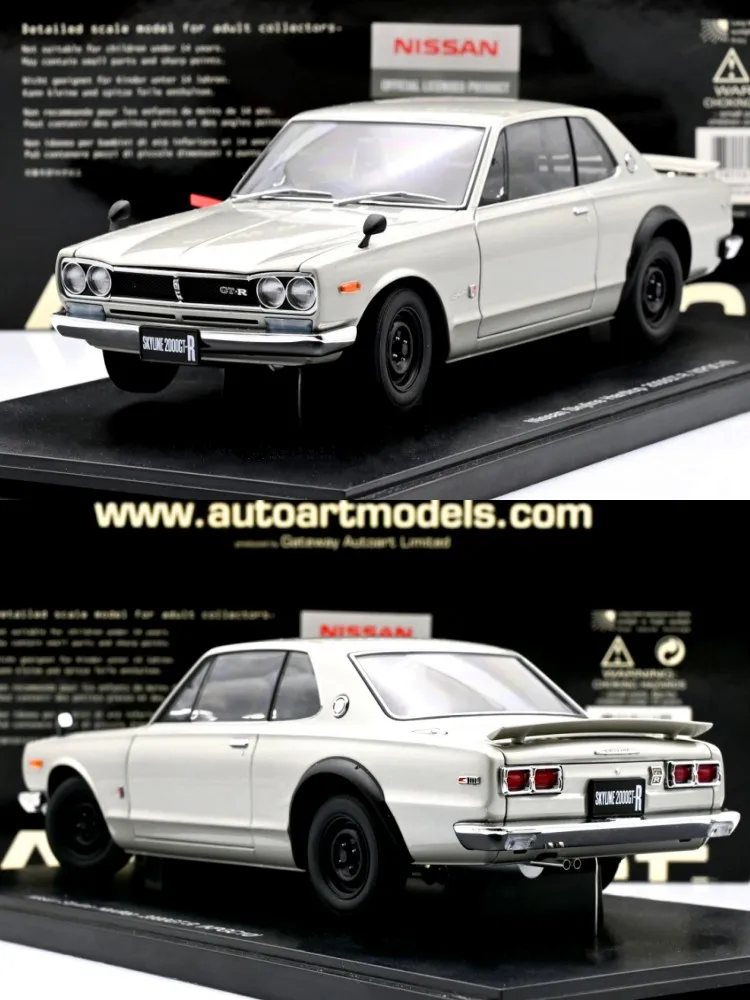 AUTOART 1:18 Skyline KPGC10 GTR Silver JDM Alloy Fully Open Simulation Limited Edition Alloy Metal Static Car Model Toy Gift