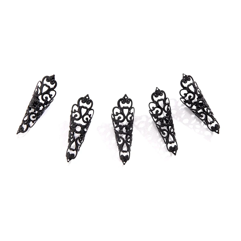4Pcs Unique Gypsy Dubai Finger Adjustable Open Finger Rings For Women Trendy Vintage Punk Nail Ring Belly Dancer Cosplay Jewelry