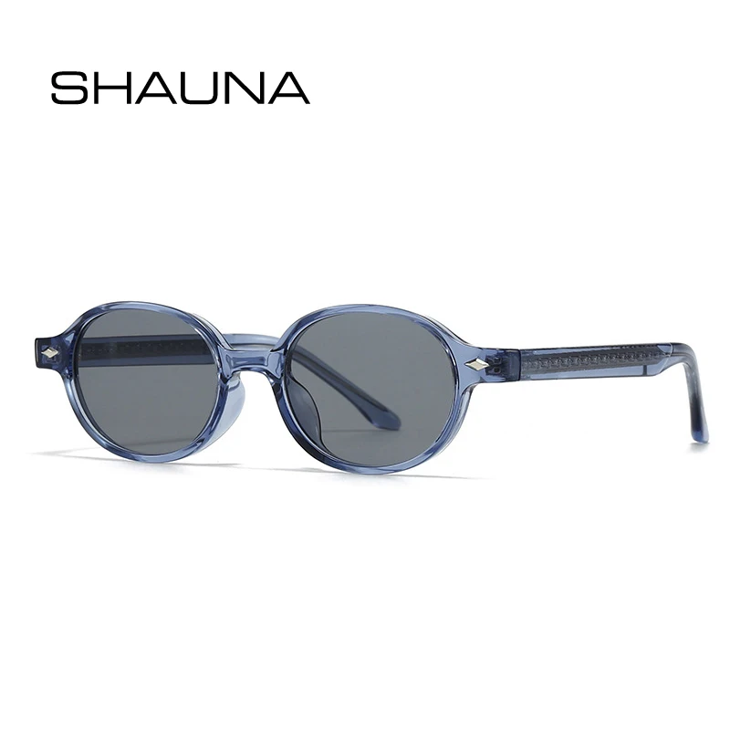 

SHAUNA Retro Small Oval Sunglasses Women Shades UV400 Fashion Rivets Men Sun Glasses