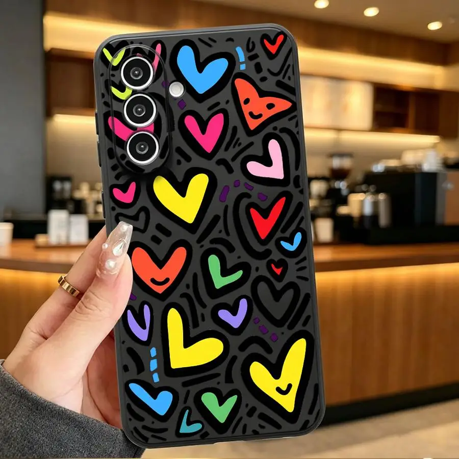 Phone Cover Case for Samsung Galaxy A57 A53 A17 A15 A25 A16 A52 A36 A73 A51 A23 A55 A37 A06 A70 A50 A13 A12 A41 Color Hearts