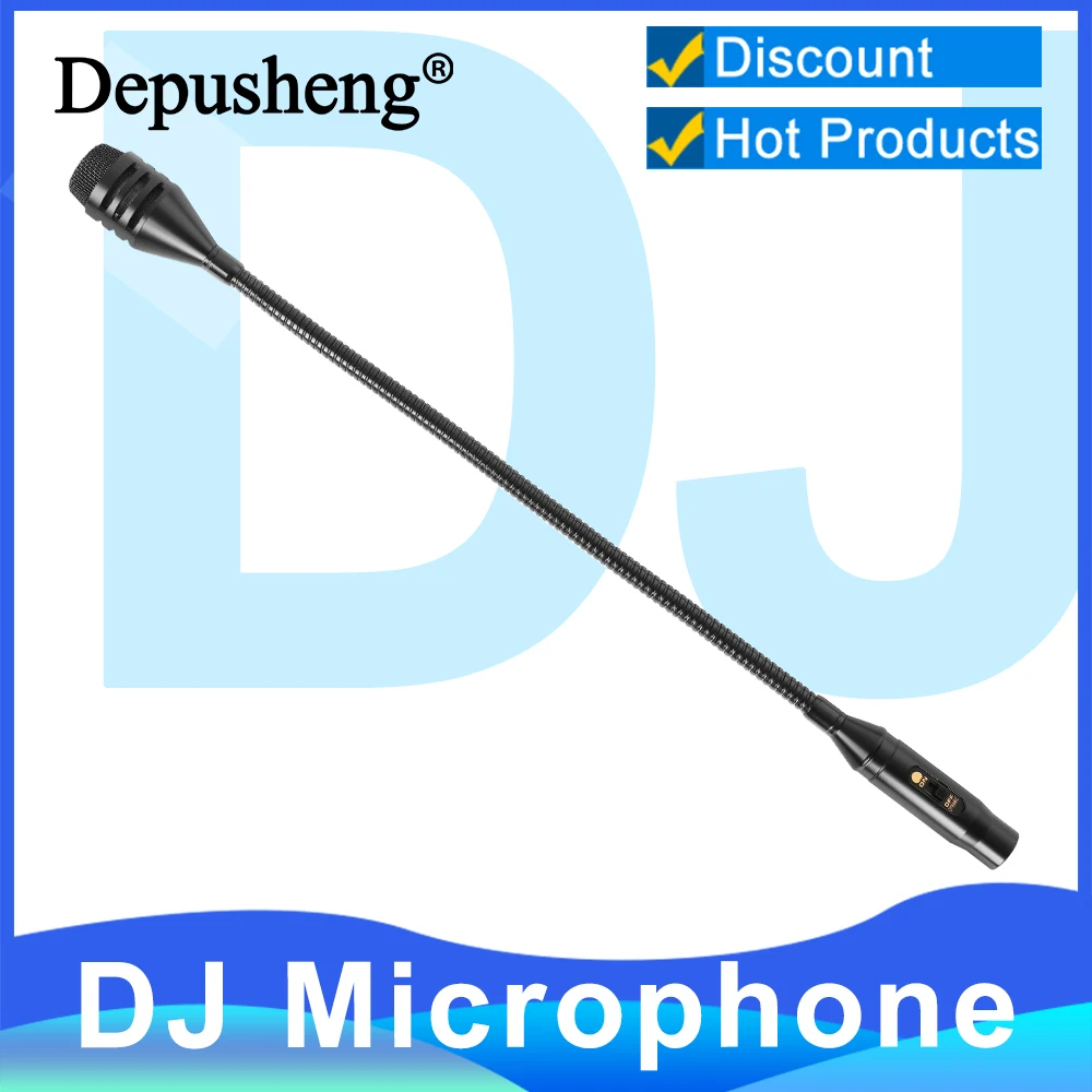 Depusheng Professional Dynamic DJ Microphone With Switch for Mixer Dedicated Disc Shouting Microphone KTV Bar Gooseneck DJ Mic