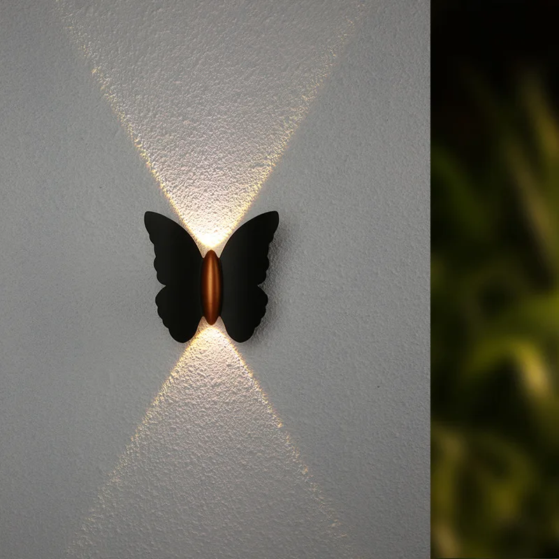 

Simple and creative up down luminous butterfly wall lamp outdoor courtyard garden living room aisle stairs background wall lamp