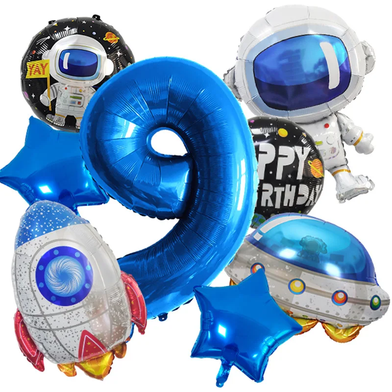 10-teiliges Ballon-Set mit Weltraummotiv – Raketenballons aus Aluminiumfolie für Kindergeburtstagsparty-Dekorationen, Astronauten-Partyzubehör – Detail 11