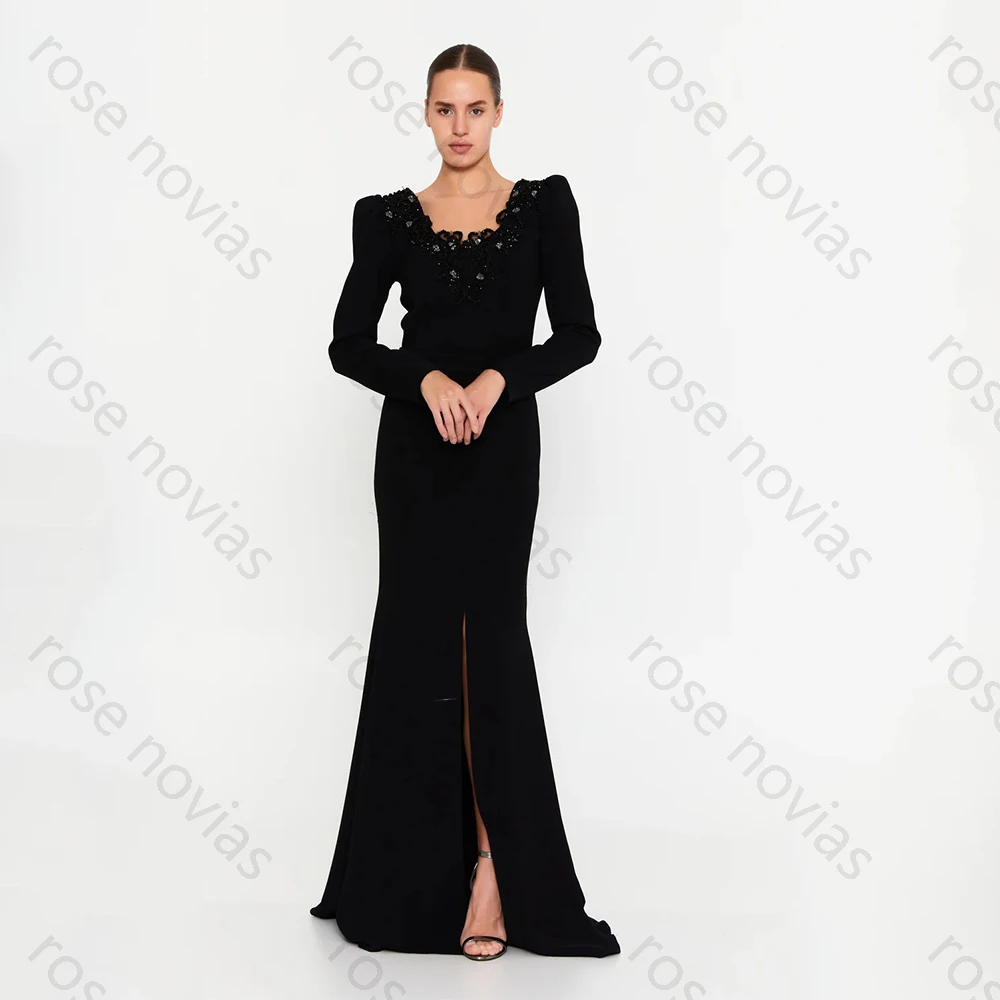High Quality Classic Evening Jersey for Floor-Length Square Collar Prom Dress Mermaid Embroidery Vestidos De Fiesta Customized