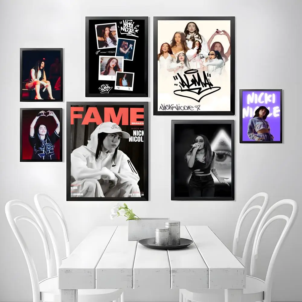 Póster del cantante Nicki Nicole Alma, pegatinas de papel impermeables para cafeterías, dormitorios, decoraciones de pared, recuerdos