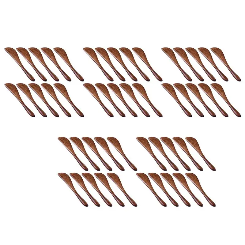 50 Pack Wooden Butter Knife, 6 Inch Condiment Knives Wood Super Handy Kitchen Utensils Jelly Spreader-AT64