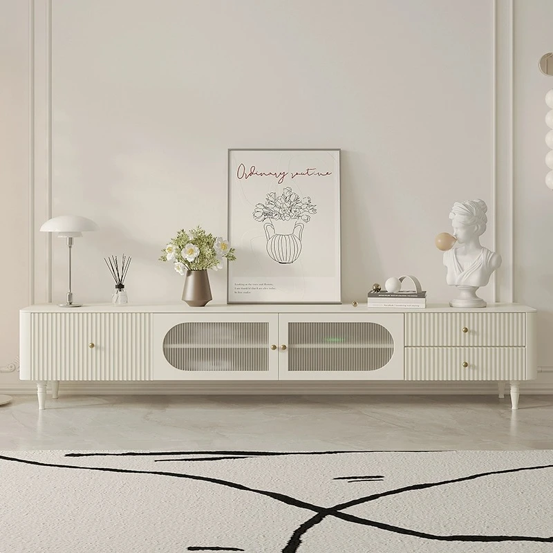 

French Cream Style, Solid Wood, TV Cabinet Tea, Modern, TV Cabinet