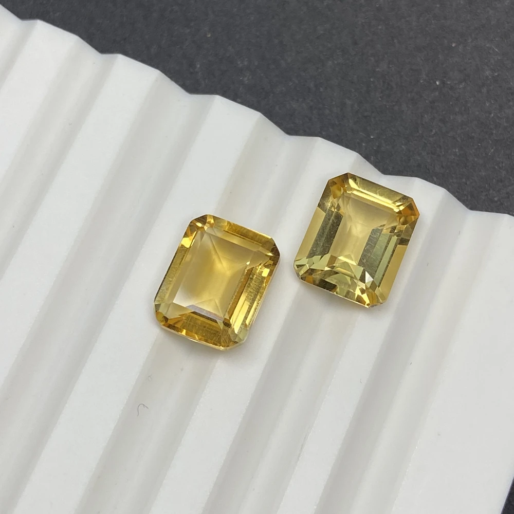 

100% Natural Octagon Yellow Citrine Original Stone Emerald Cut Gemstones