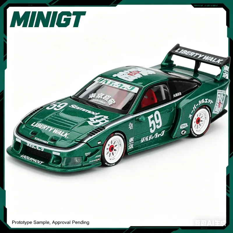 minigt-1-64-日産-lb-スーパー-s15-180sx-東京改造-1163--合金製カーモデルシミュレーション静的装飾品、大人向けコレクション。
