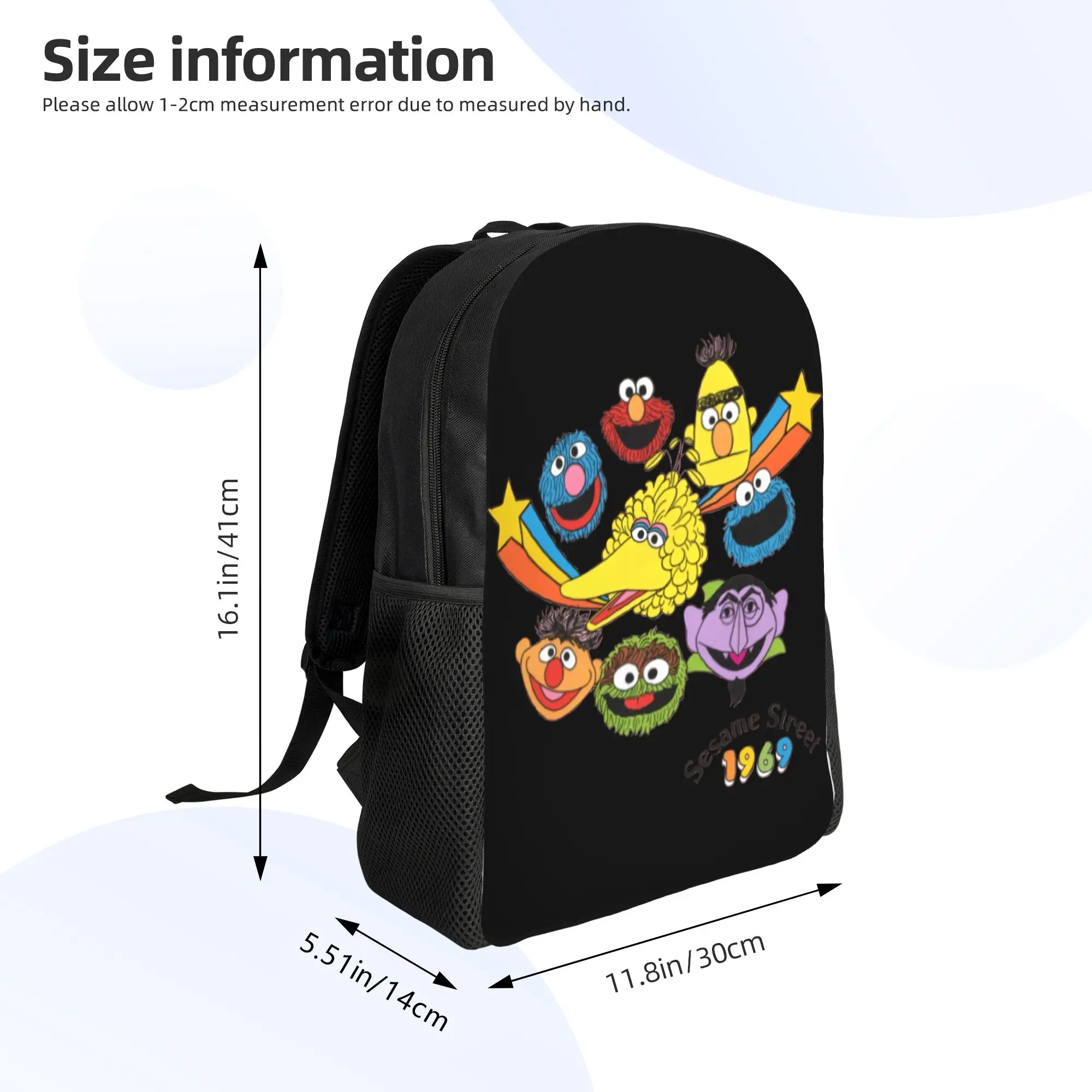Custom Cookie Monster Backpacks Men Women Basic Bookbag for School College Cartoon Bags view 5