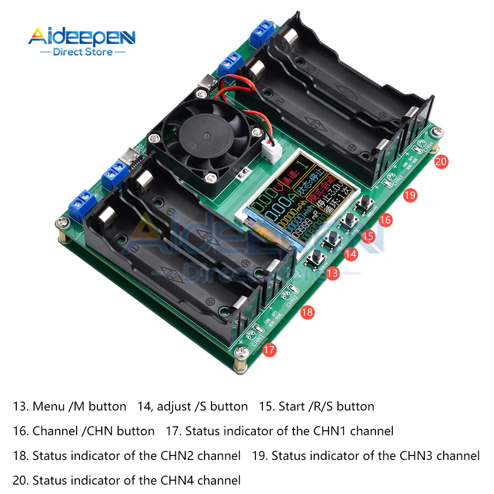 4 Channel 18650 Battery Capacity Internal Resistance Tester Automatic Charging And Discharging Module Internal Resistance Tester