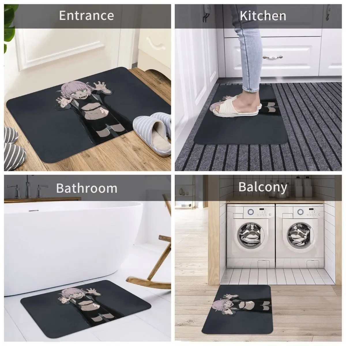 Call of The Night Anime Nazuna Nanakusa Non-Slip Carpet Wow Doormat Bedroom Kitchen Mat Entrance Door Decoration Rug