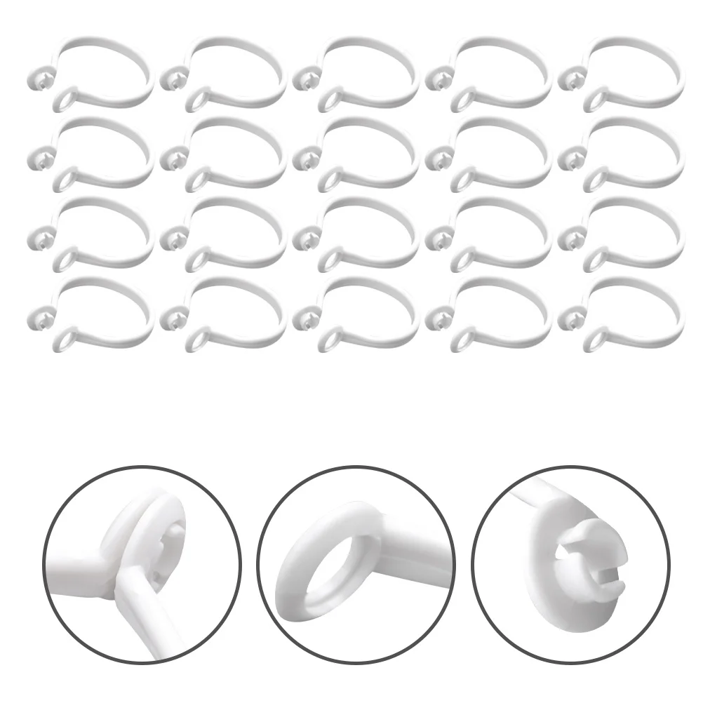 

60Pcs Plastic Curtain Hanging Rings Sturdy Safe for Heavy Lightweight Curtains Unique Design No Scratch Curtain Rings