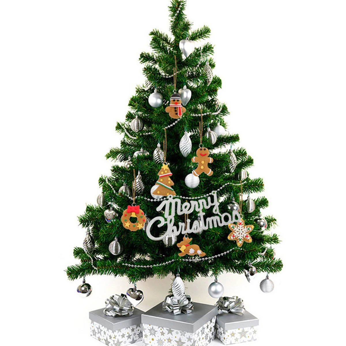 

10pcs 10Cm Christmas Letter Card Glitter Silver Apple Design Reusable Eco Friendly Party Decor Christmas Tree Decoration Holiday