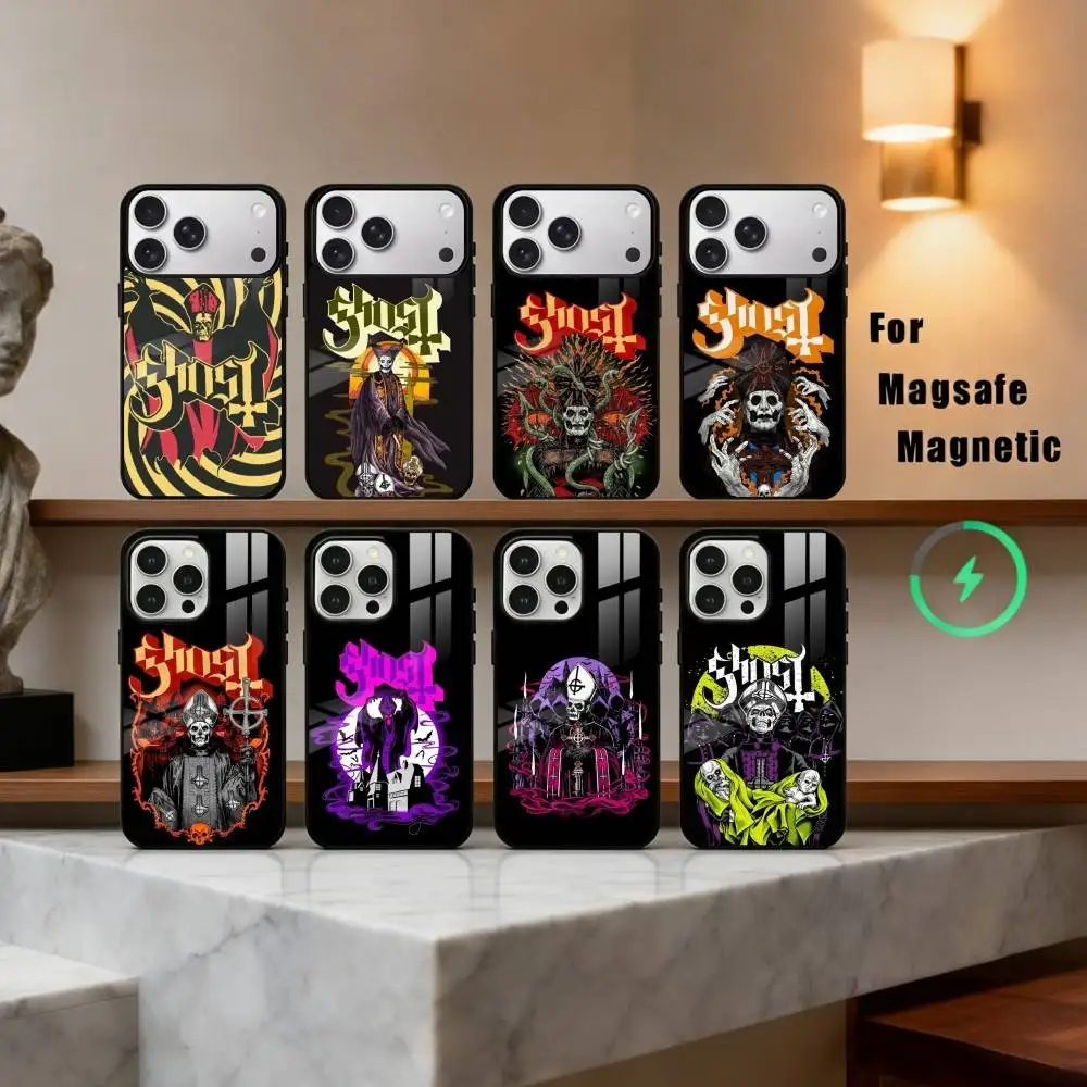 

B-band gothic G-Ghost Heavy Metals Phone Case For iPhone17,16,15,14,13,12,11 Plus,Pro Max Magnetic For Magsafe Wireless Charging