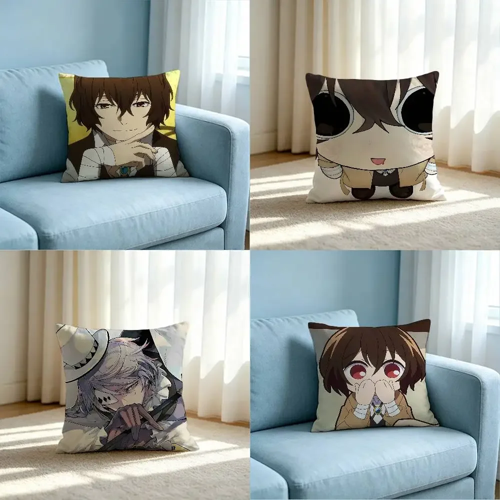 Anime-B-bungo Stray-Dogs-S Cute Customizable Square Pillowcases, Stylish And Soft, Perfect For Beds, Cars, And Sofas.