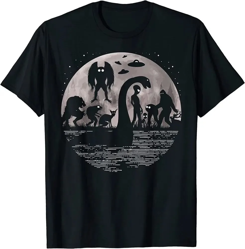 Bigfoot Loch Ness Monster Mothman Alien Funny Cryptid T-Shirt Women Clothing Fashion Graphic T Shirts Summer Streetwear Y2K Top