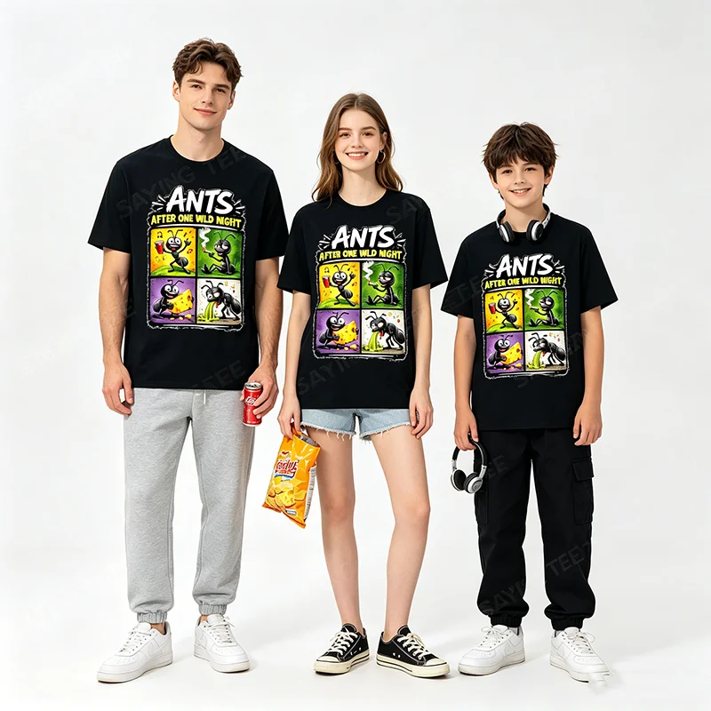 Y2k Ant Colony After Dark Grafik-T-Shirt Lustiges Ant-After-Dark-T-Shirt | Party Animal Hangover Humor Spruch T-Shirt Unisex Kleidung – Detail 6