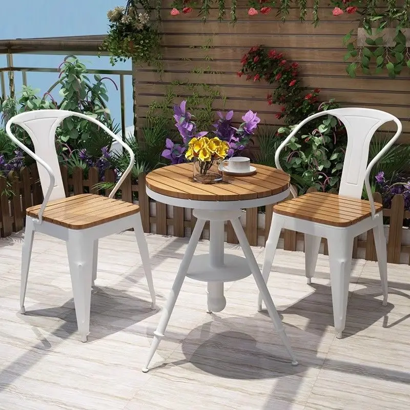 Outdoor  Balcony Coffee Combination Leisure Outdoor Courtyard  Simple  Terrace  Garden Open-air Waterproof  Table and Chair Set