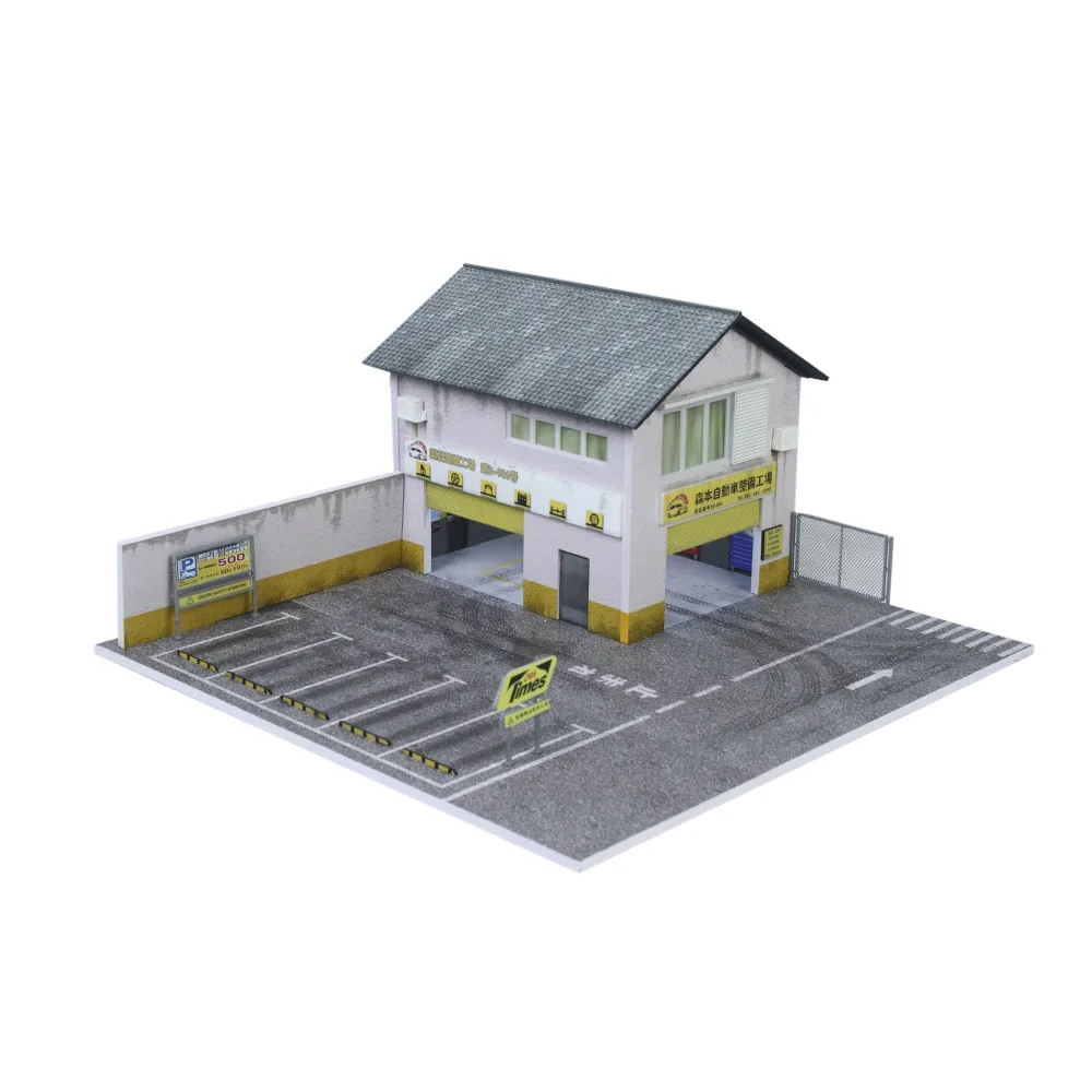 ในสต็อก 1:64 MorimotoโรงงานLighting Editionฉากจําลองคอลเลกชันตกแต่งบ้านรุ่นรถตําแหน่งแพลตฟอร์ม