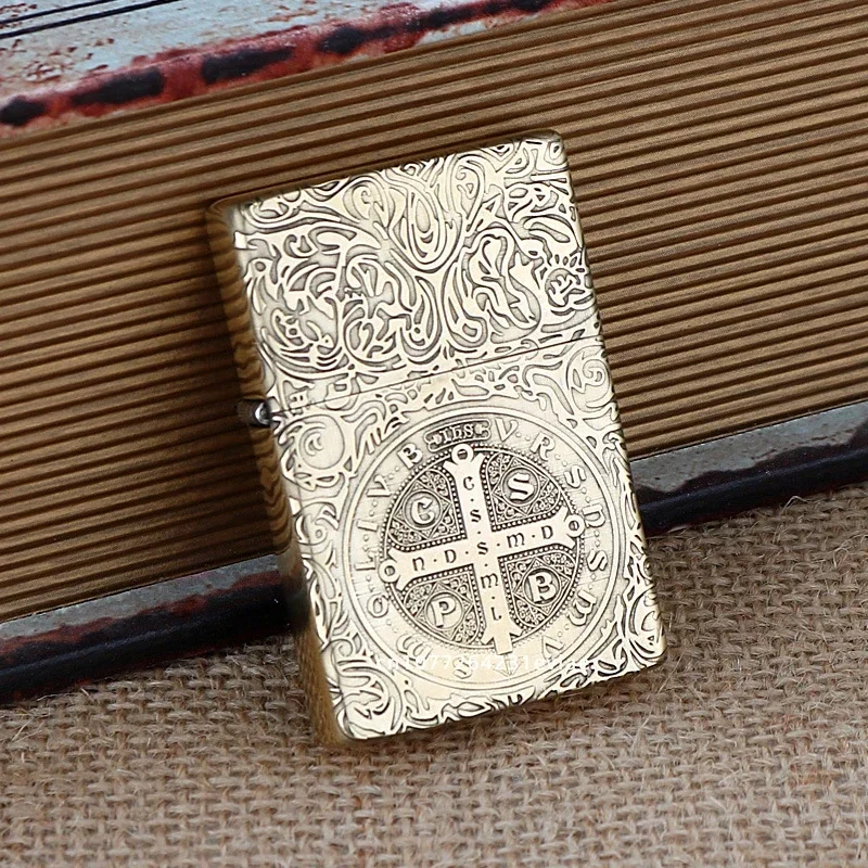 2024 ZORRO Original ZC9 Ultra-thin Kerosene Lighter High-value Carved Constantine Creative Windproof Retro Lighter With box