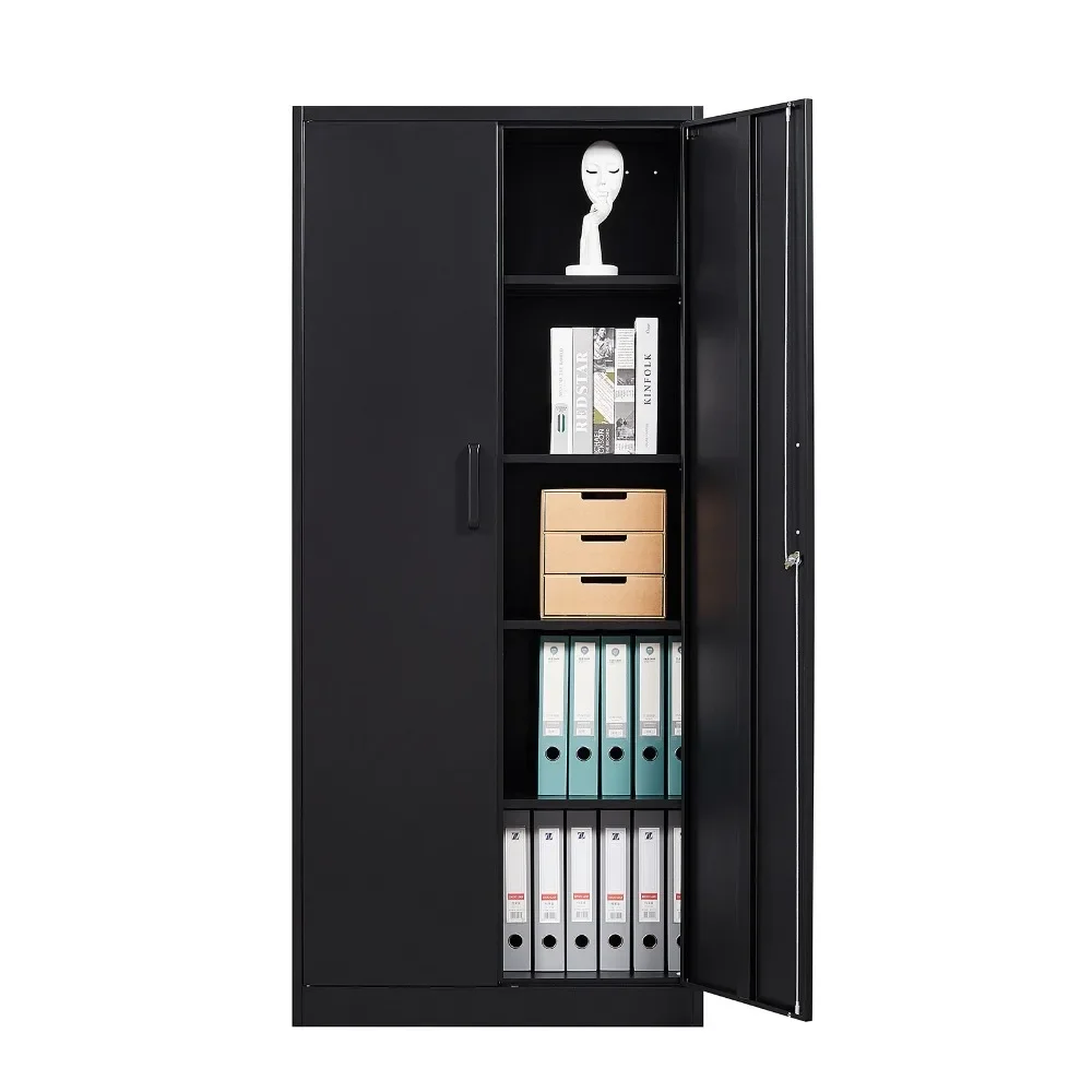 

Металлический шкаф для хранения с замком, стальные шкафы с двумя дверцами для домашнего гаража