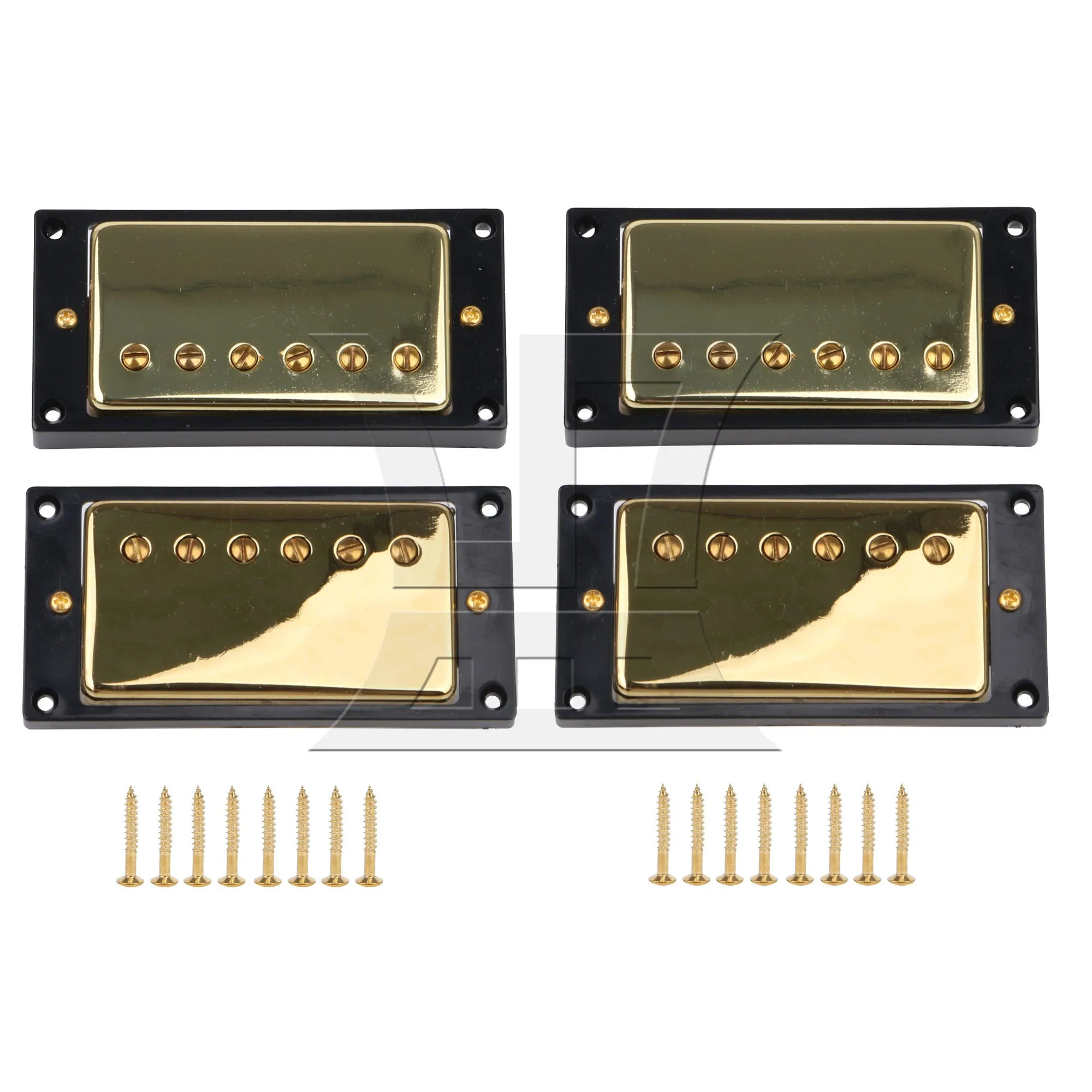 

Yibuy 4 Pcs Gold Metal Dual Coil Electric Guitar Pickup w/ Screw for Beginner