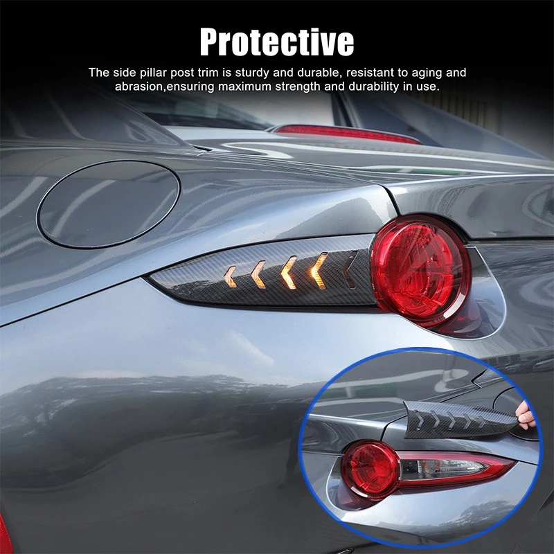

Dry Carbon Fiber Car Tail Light Side Panel Cover Lamp Decorative For Mazda MX-5 Miata ND 2016-2025 Trim Modification Accessories