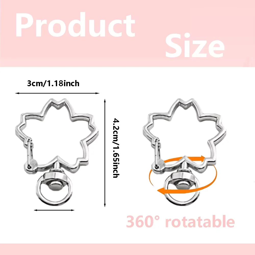 10/20/40/60Pcs Flower Swivel Clasp Hooks Metal Lobster Claw Clasp Keychains Snap Key Chain Lanyard Clip for DIY Accessories Gift