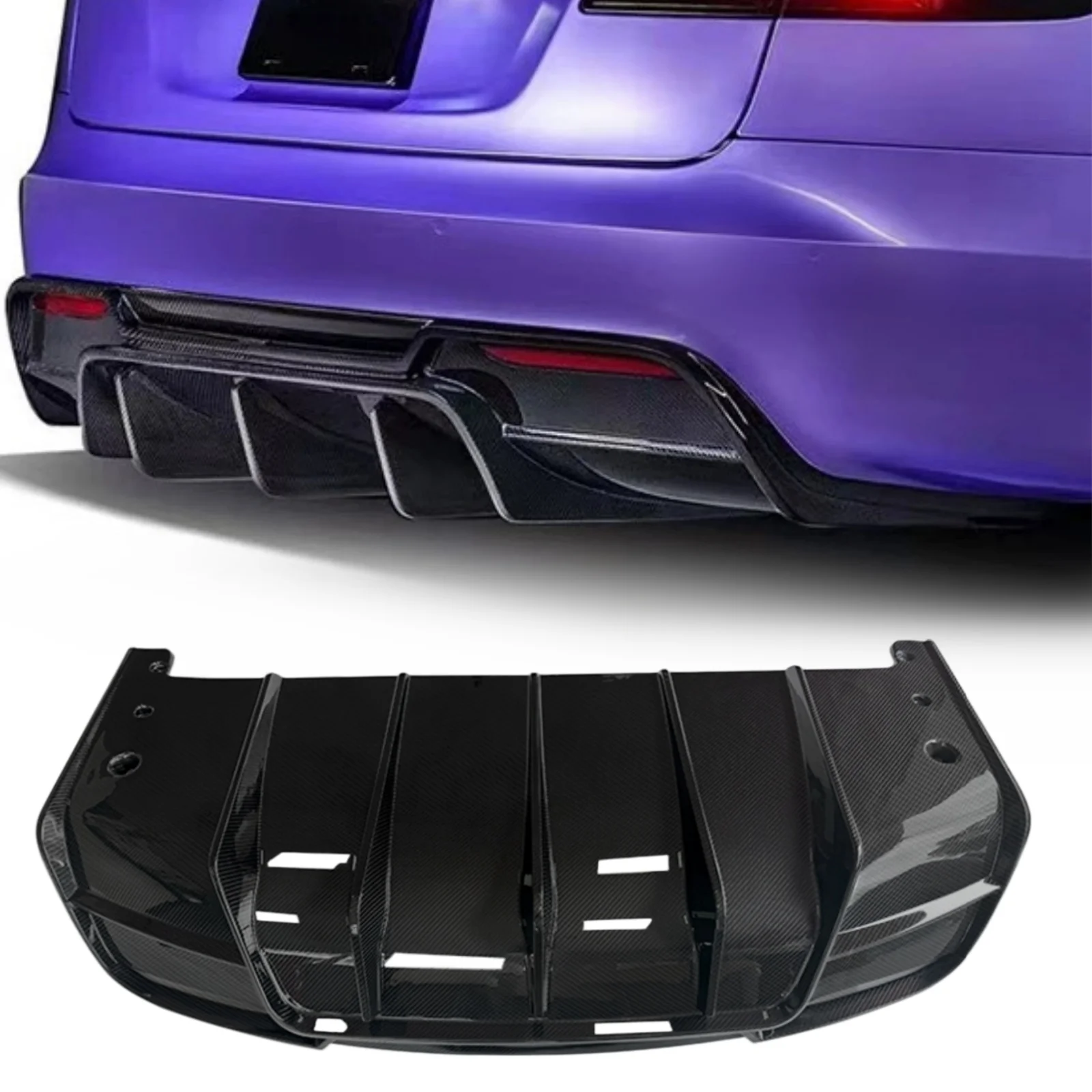 

Dry Carbon Fiber Car Rear Diffuser for Tesla Model S 2022+ Car Rear Bumper Cover Lower Lip Spoiler Valance Protector Body Kits