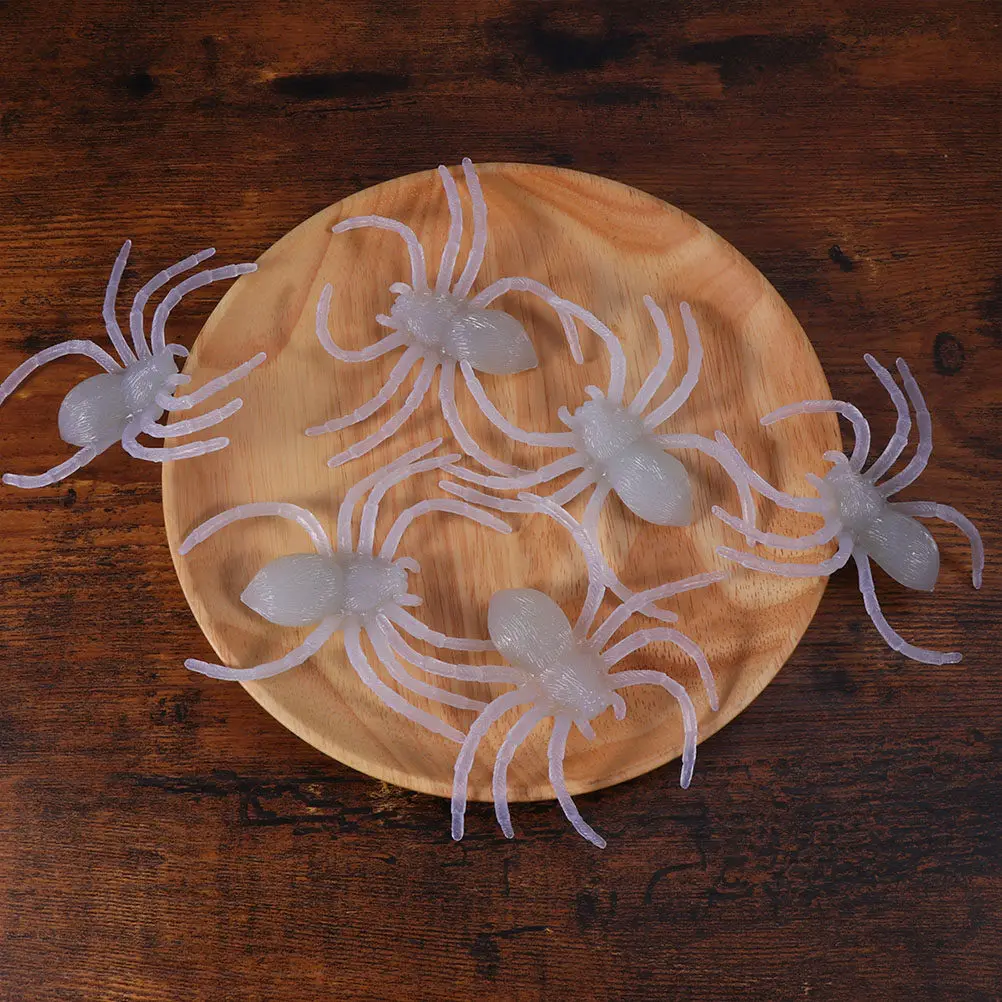 

20Pcs Scary Luminous Spider Halloween Decor Realistic Creepy Glow Decorations for Party Pranks Haunted House Costume Events