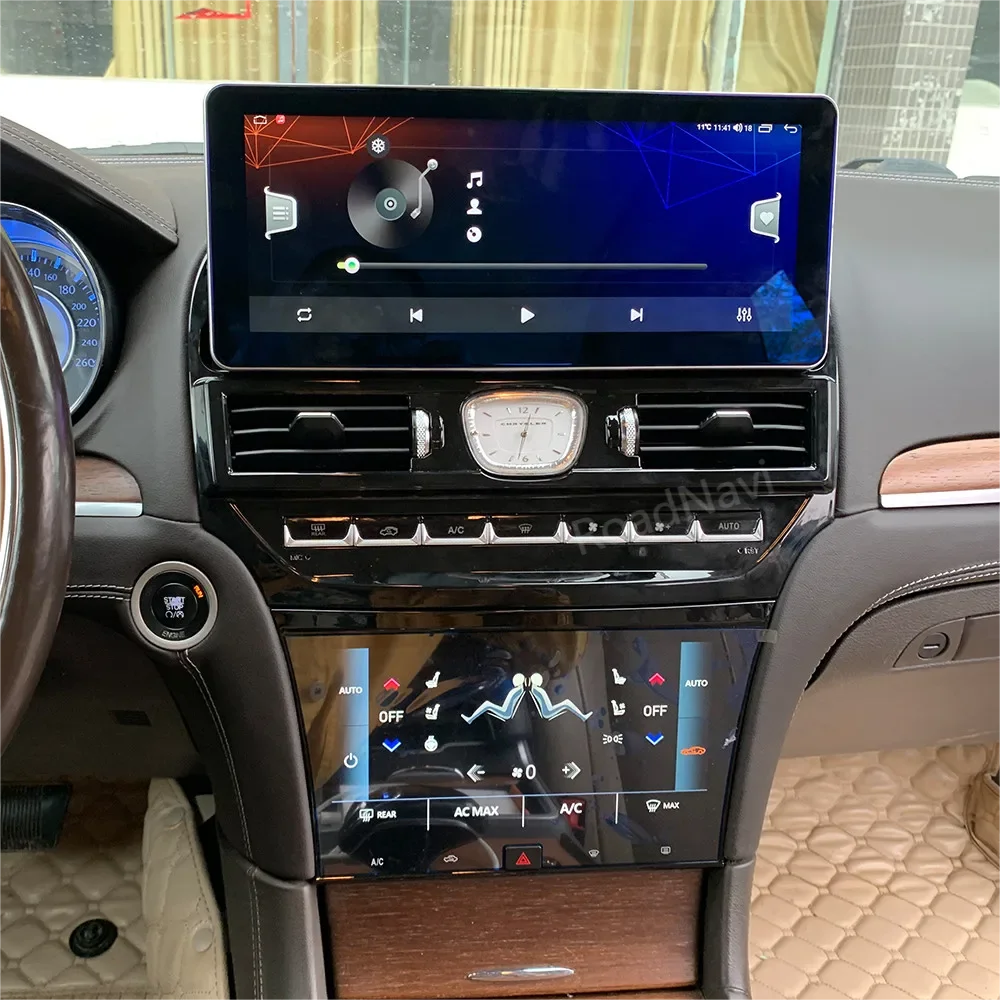 Panel de CA de Radio de 12,3 + 9,66 pulgadas para Chrysler 300C 2011-2015 reproductor de DVD para coche estéreo Auto GPS Navi Carplay