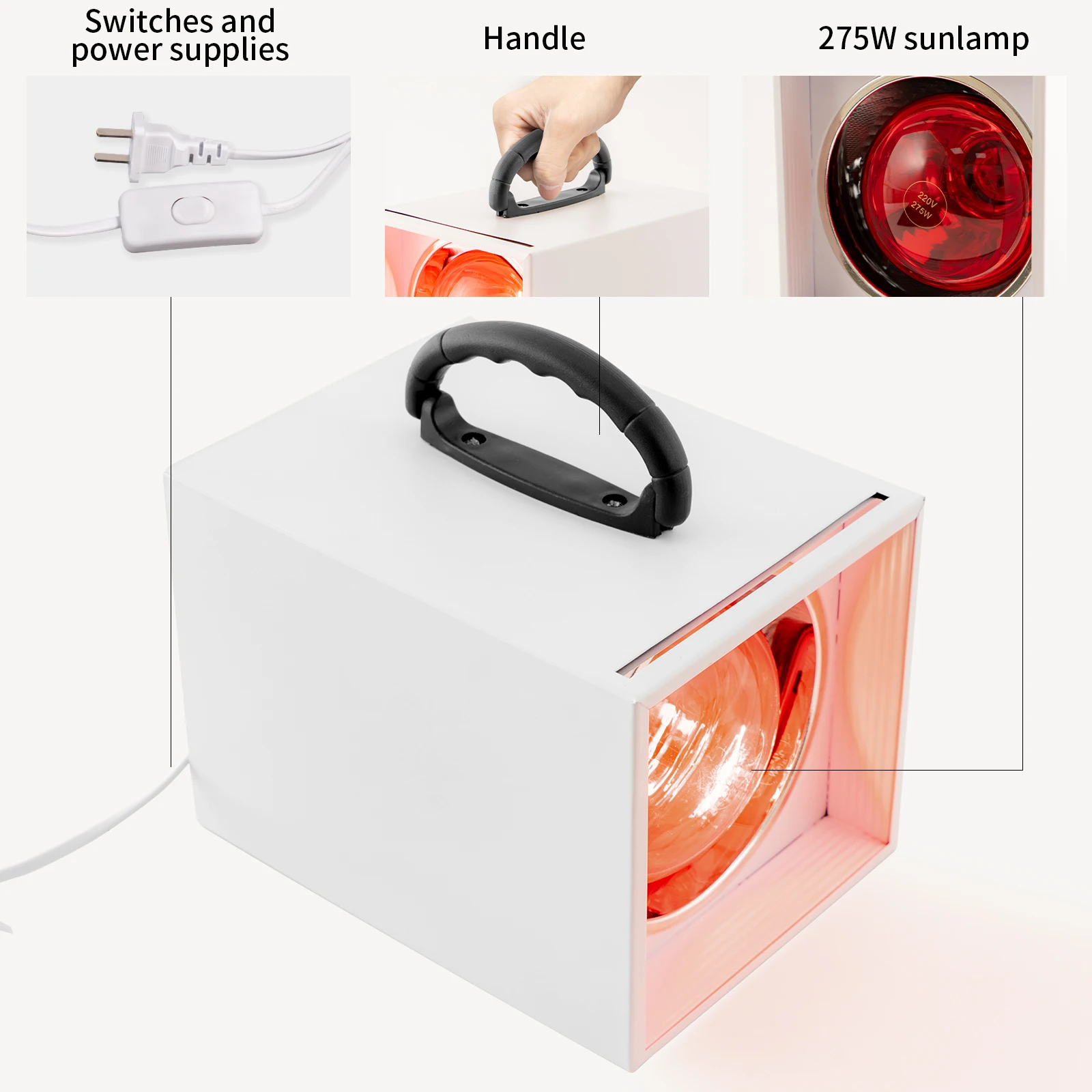 275W Heating Lamp Solar Film Heat Insulation Tester Car Window Tint Heat Rejection Testing Equipment Auto Window Tint Demo Tool