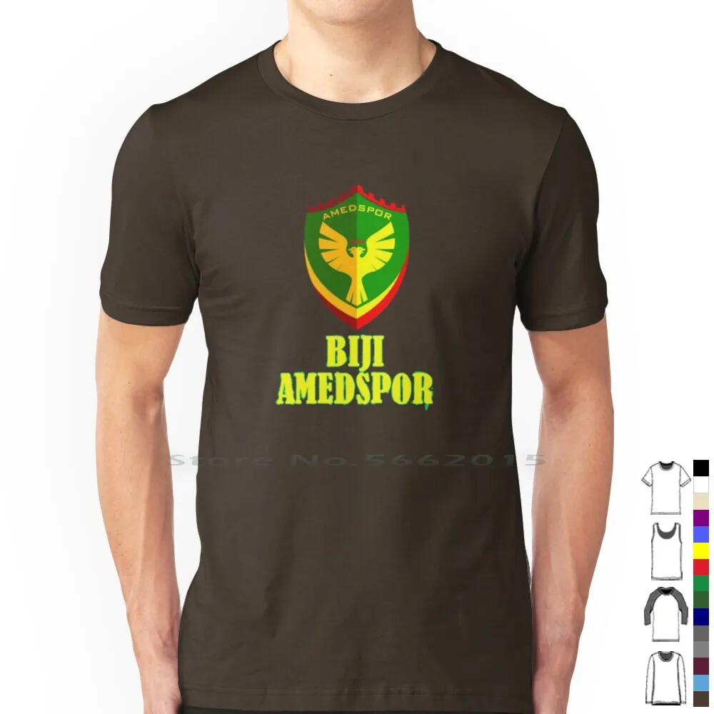 Bji Amedspor 100% Cotton T Shirt Amedspor Biji Amen Kurdish Football Türkiye Futbol Tee Short Sleeve Long Sleeve Gift