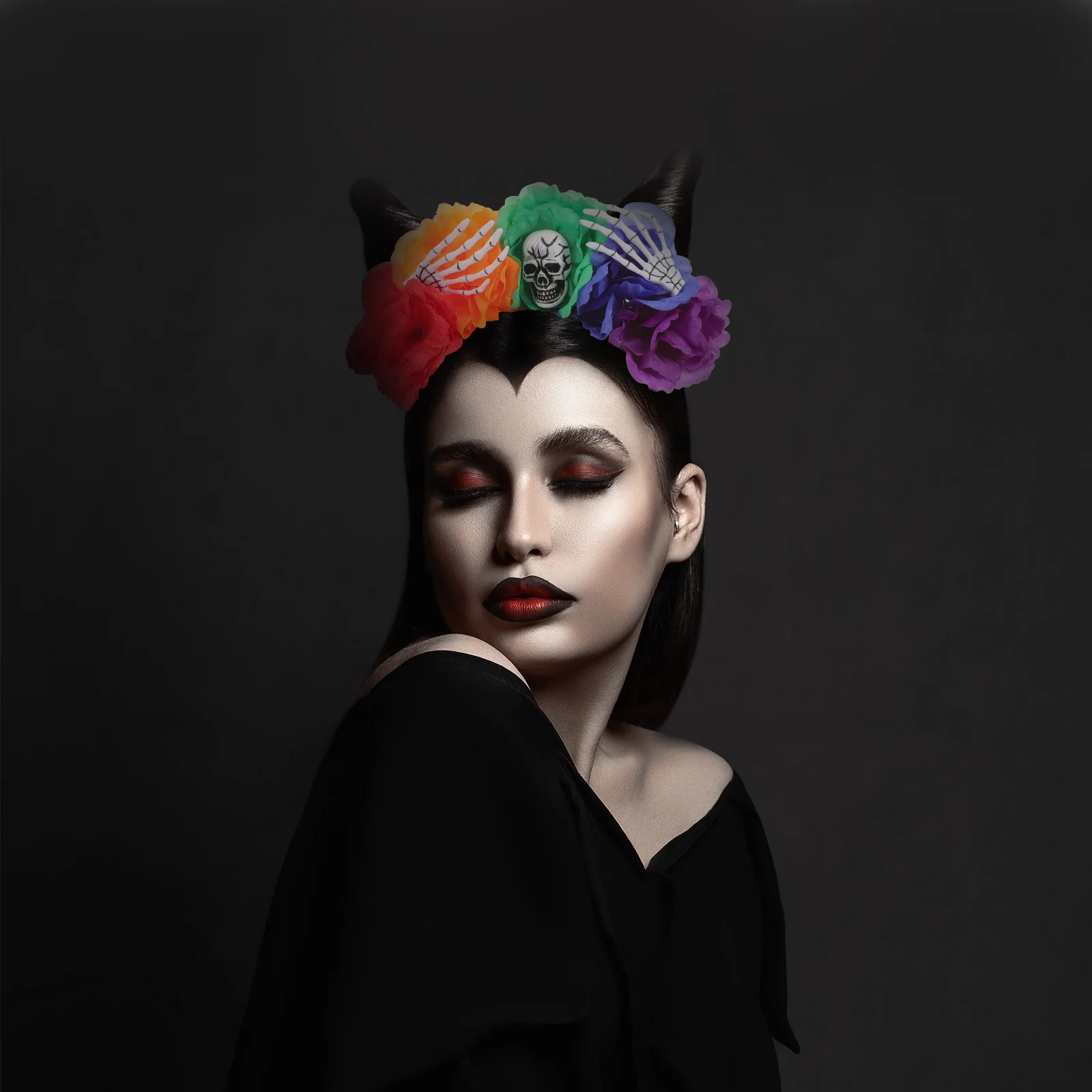 

Halloween Skull Headband Durable Polyester Plastic Material Party Headdress Halloween Hair Band for Adults Cosplay Headwear