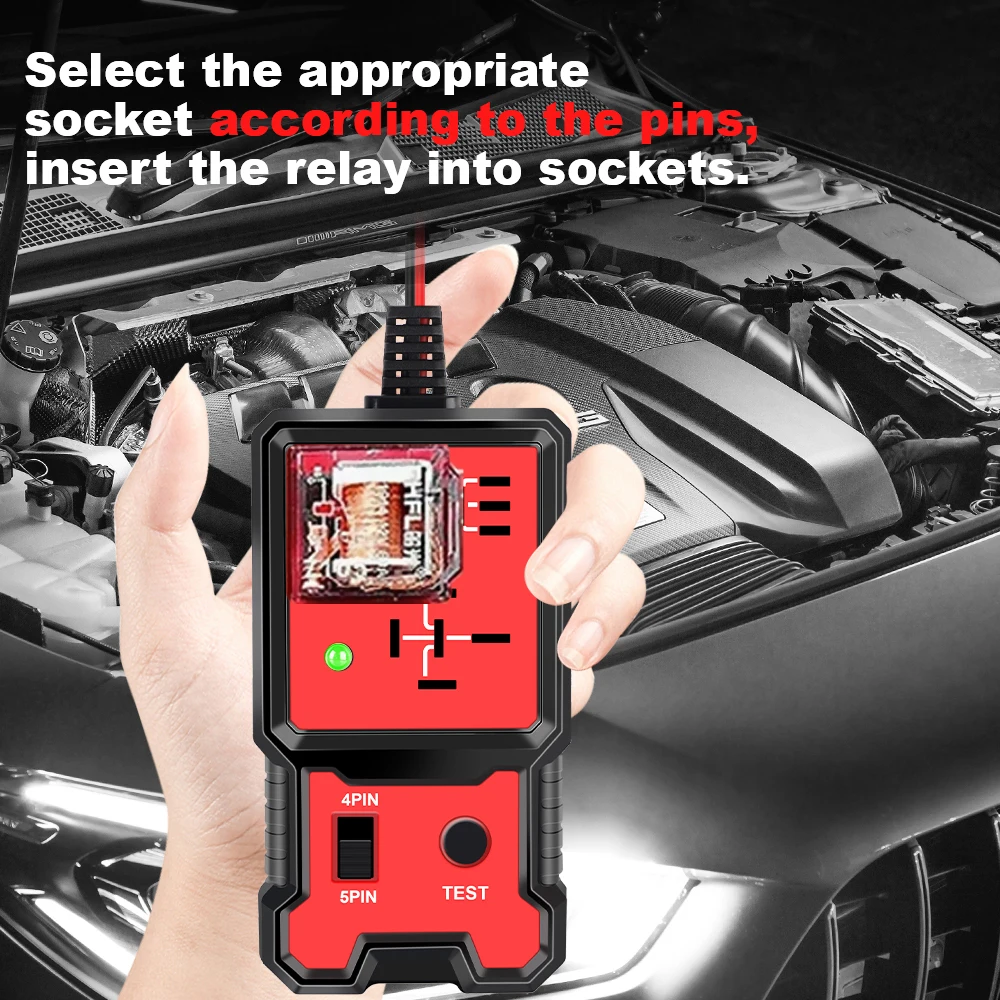 LED Indicator Light Universal 12V Car Relay Tester Car Battery Checker Car Accessories Automotive Electronic Relay Tester