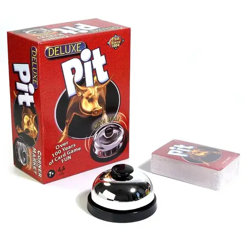 7세 이상을 위한 The Pit Game Deluxe: 74개 카드, 톤 벨, 가족 파티 게임 규칙 포함