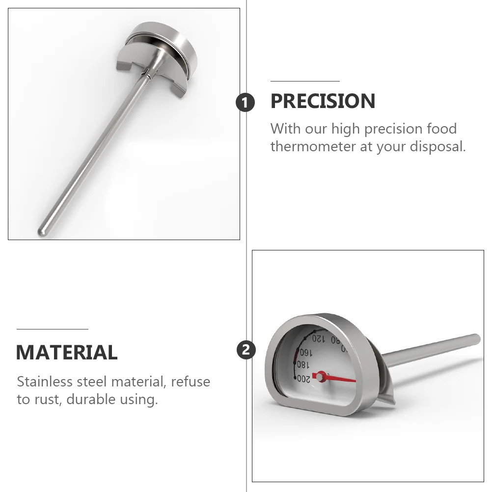

1Pcs Fryer Thermometer Stainless Steel Oil Temperature Measuring Tool Automatic No Required Kitchen Cooking Thermometer
