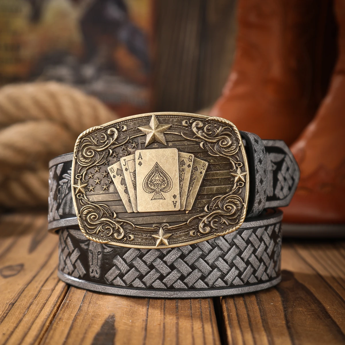1pc PU Belt Suitable for Both Men and Women, Combining the Style of Western Denim and Retro, Is Perfect for Daily Casual Outings