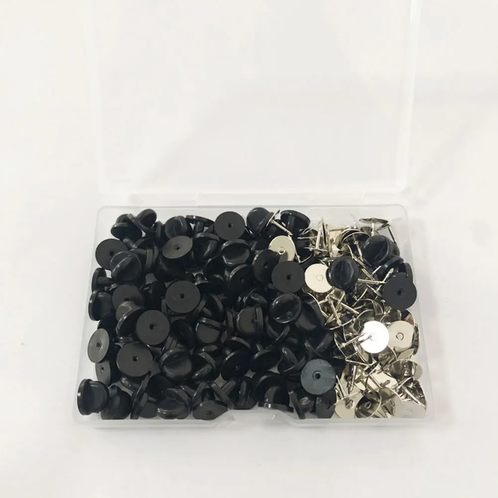 

100 комплектов резиновых булавок, булавок для лацкана, защитные спинки, плоские круглые иглы, простая установка, принадлежности для рукоделия, брошь, клатч, брошь, клатч