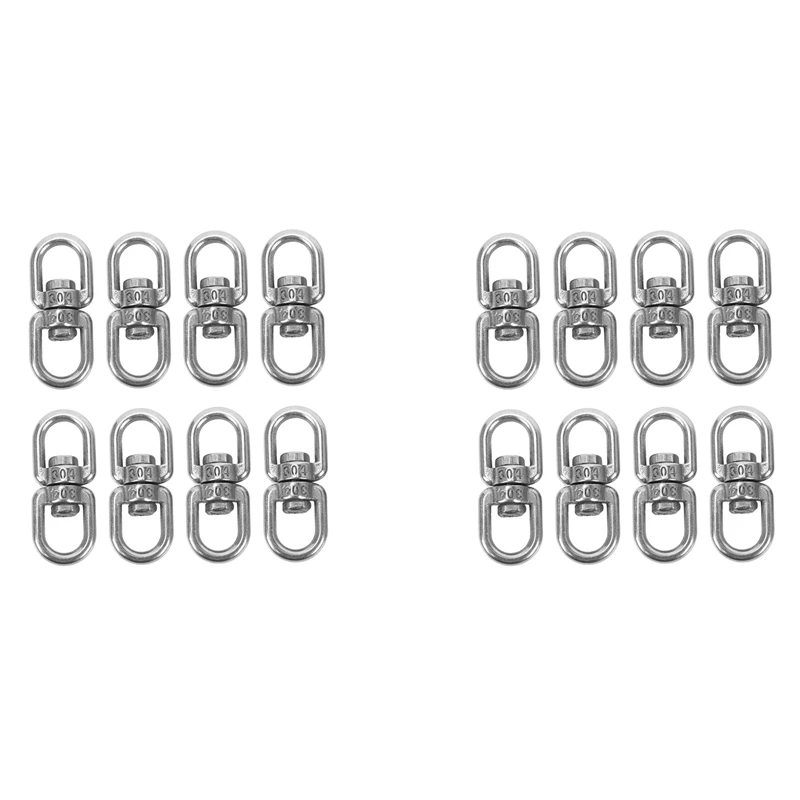 16PCS Stainless Steel Hanging Basket Spinners Plant Hanger Swivel Hook Swivel Clip For Dog Lead, Flower Pot Basket (M4)