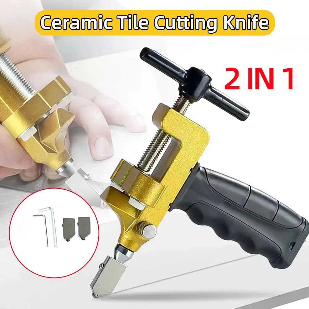 2 in 1 Diamond Tile Glass Cutter Professional Ceramic and Porcelain Cutting Manual Multifunction DIY Hand Tools for Home