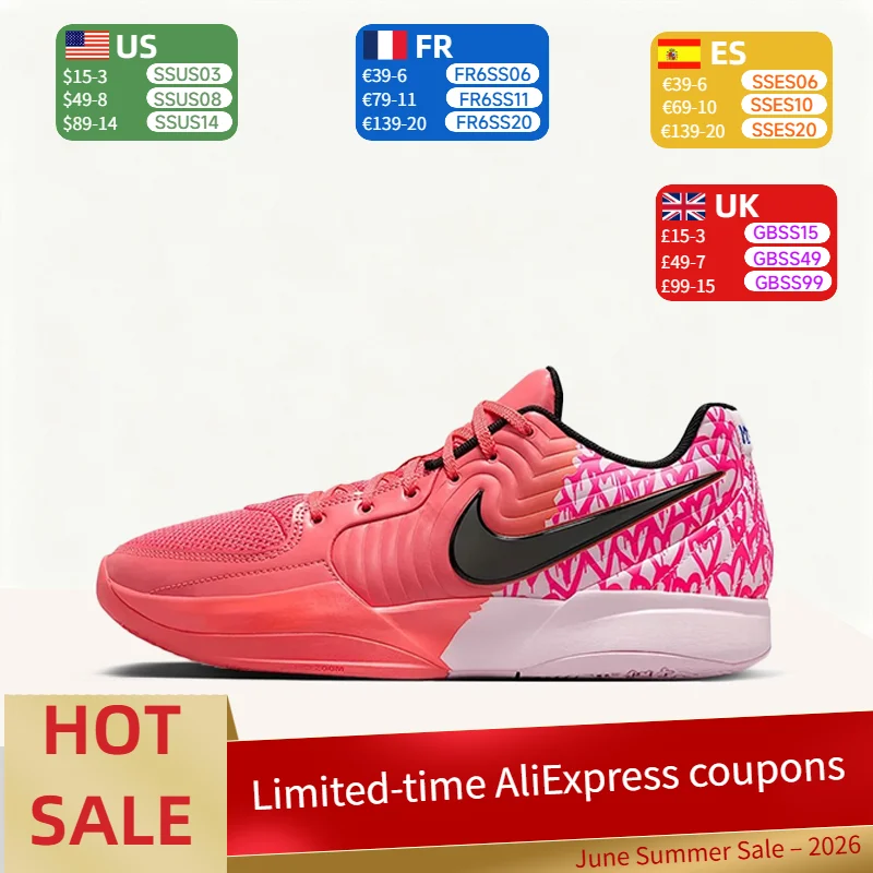

Nike Ja 2 Valentine's Day Limited Edition Comfortable, Slip-Resistant, Durable Low-Top Basketball Shoes for Men Pink IB5841-800