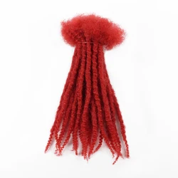 Orientfashion red color textured loc extensions human hair loose end dreads locs crochet curly coiled tips locs 0.6cm,0.4cm