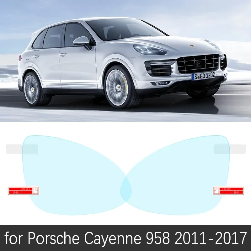 

Защитная пленка для зеркала заднего вида для Porsche Cayenne 958 2011 ~ 2017 GTS Turbo S, водонепроницаемая, непромокаемая, противотуманная, наклейка
