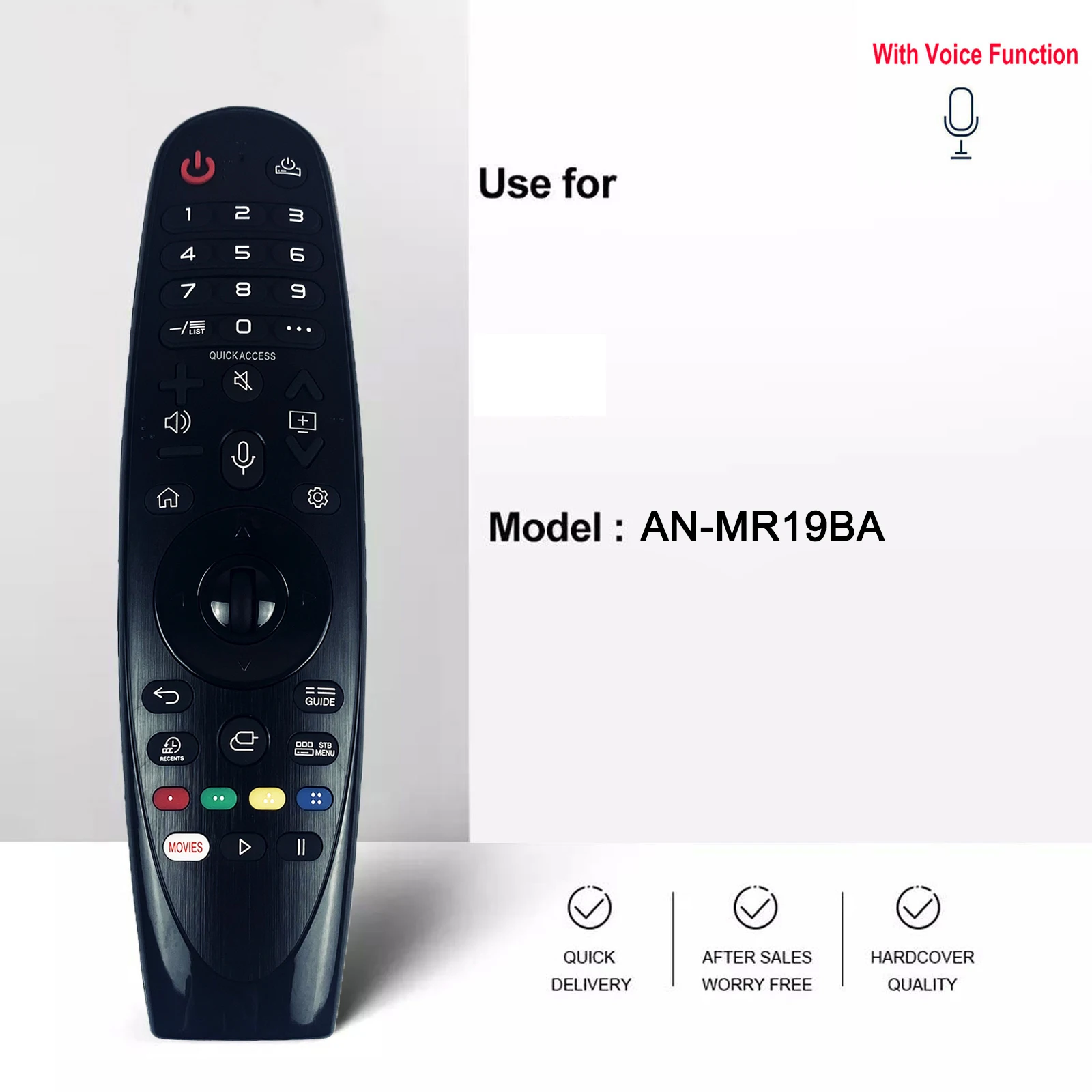 

AN-MR19BA Voice Magic Remote Control for L 2019 Smart 4K UHD OLED TV Fit 43UM7340 43UM7400 43UM7600 49SM8100 55SM8100PTA W9 E9